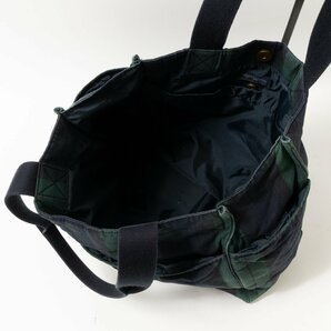 【1円スタート】POLO RALPH LAUREN ポロ ラルフローレン トートバッグ ネイビー グリーン 綿100% 日本製 チェック柄 ユニセックス bag 鞄の画像9