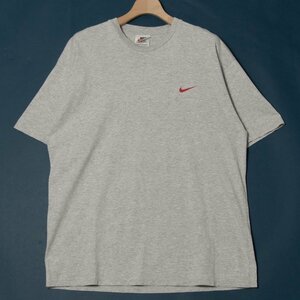 メール便◯ NIKE ナイキ サイズL JUST DO IT. 半袖 クルーネック Tシャツ プリント 灰色/グレー メンズ カジュアル ストリート 春夏 古着