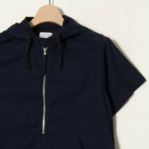 【1円スタート】メール便○ FWK by ENGINEERED GARMENTS FWKエンジニアードガーメンツ ハーフジップ半袖パーカー チュニック 綿 紺 1 USA製_画像3