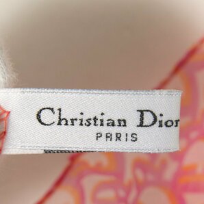 【1円スタート】メール便○ Christian Dior クリスチャンディオール トロッター柄スカーフ シルクシフォン ピンク 57×57 イタリア製の画像3