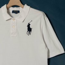 メール便◯ Polo RarphLauren ポロラルフローレン サイズXL 半袖 プルオーバー ポロシャツ 白/ホワイト ロゴ刺繍 コットン100％ メンズ_画像3