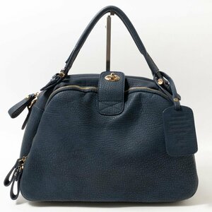 NOLITA LABORATORY 2WAYバッグ ノリータラボラトリー ハンドバッグ ショルダーバッグ ネイビー ゴールド金具 綺麗め ポリ bag レディース