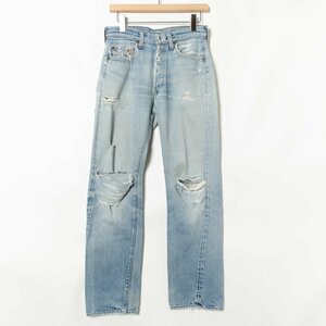 Levi's リーバイス ダメージ加工 デニムパンツ ジーンズ ボトムス 綿 コットン ライトブルー アメカジ 古着