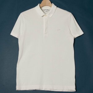 メール便◯ LACOSTE ラコステ サイズUS XS 半袖 プルオーバー ポロシャツ ワンポイントロゴ 白/ホワイト コットン100％ メンズ カジュアル