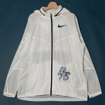 NIKE ナイキ サイズXL ジップアップ ジャケット 白/ホワイト ポリエステル100％ 薄手 リップストップ メンズ スポーツ アウター 春夏_画像1