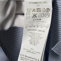 【1円スタート】GIORGIO ARMANI ジョルジオアルマーニ 長袖ボタンダウンシャツ トップス 綿100％ ハイブランド 総柄 白×紺 43 イタリア製_画像7