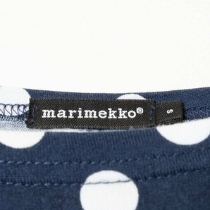 marimekko マリメッコ KULA ドット柄 カットソーワンピース 7分袖 ボートネック 綿100% コットン ネイビー 紺 ナチュラル カジュアルの画像2