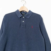 POLO RALPH LAUREN ポロ ラルフローレン ポロシャツ 長袖 トップス カットソー L/G 綿100% コットン ネイビー 紺 アメカジ_画像3