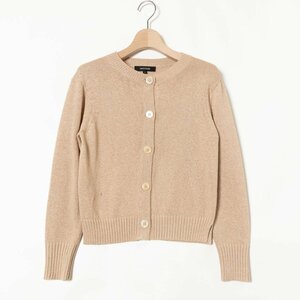 UNTITLED Untitled lame knitted cardigan long sleeve short feather woven 0 rayon beige group beautiful . casual 