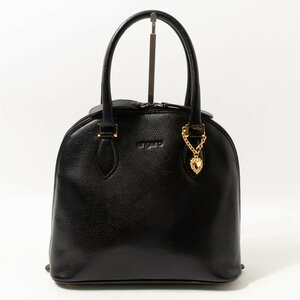 ungaro Ungaro handbag semi shoulder bag in stock bag cow leather original leather black black series Gold metal fittings retro clean . lady's 