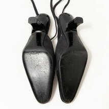 H.P.FRANCE 販売品 ironie MILANO ハイヒール ブラックパンプス 黒 36 23.5cm相当 美脚 サンダル ビーズ 紐 レディース 靴_画像7