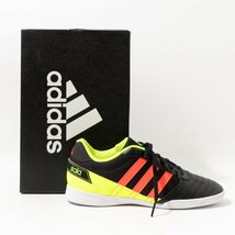 adidas アディダス HR0153 Super Sala J スーパーサラ フットサルシューズ ブラック イエロー 24cm ジュニア 子供靴 スポーツシューズ 靴_画像1