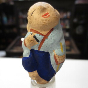 【壽】９０年前 座頭笛 在銘しげる 土人形 大津絵 郷土玩具 民芸品 土笛 鳩笛 の画像6