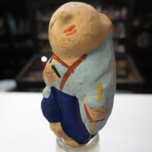 【壽】９０年前 座頭笛 在銘しげる 土人形 大津絵 郷土玩具 民芸品 土笛 鳩笛 の画像8