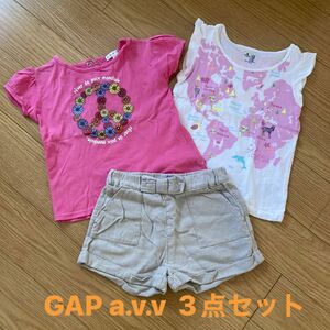 baby キッズ　ギャップ GAP a.v.v 短パン　パンツ　90〜100㎝ 半袖Tシャツ ハーフパンツ 女の子 半ズボン