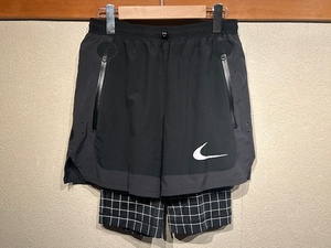 ♪送料無料★NIKE×off-white★レギンス レイヤード ショーツ★running★sports★ナイキ×オフホワイト★leggings layered shorts★黒★S♪