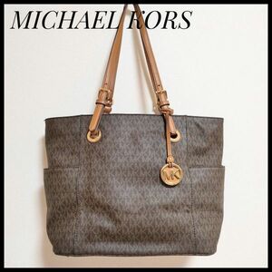 極美品　マイケルコース　MICHAEL KORS　トートバッグ　モノグラム　茶色 ブラウン