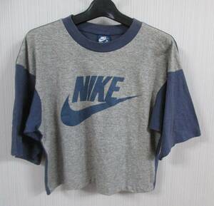 ★送料無料★ナイキ 紺タグ グレーxネイビー Tシャツ サイズ M　※NIKE USA製