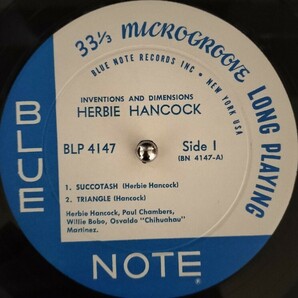 【オリジナル】BLUE NOTE NY RVG 片溝 耳付 MONO盤 HERBIE HANCOCK／Inventions And Dimentions ハービー ハンコック ブルーノートの画像3