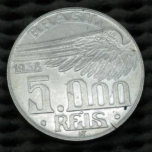 ブラジル 5000レイス銀貨 1938年 9.98ｇ 27.5㎜×1.9㎜の画像2