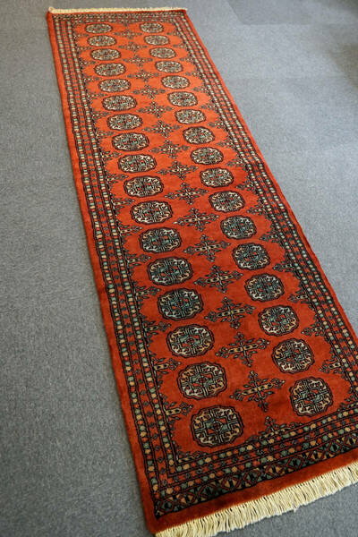 228×76cm パキスタン手織り絨毯 トルクメン ボハララグ