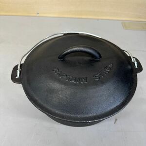CAPTAIN STAG ダッチオーブン 20cm キャンプ BBQ アウトドア 調理器具 鍋 鉄鍋