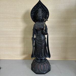 銅製「聖観世音菩薩」立像 仏像 観音像 仏教美術 高さ55cm