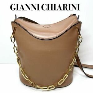 〈美品〉ジャンニキアリーニ レザー ショルダーバッグ GIANNI CHIARINI 