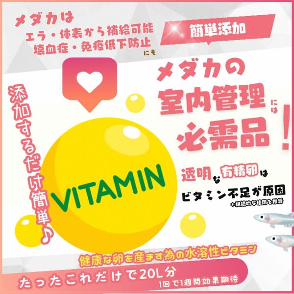 【メダカ専用ビタミン】ビタミン液剤20リットル分 