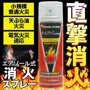 ◆送料無料◆ 消火器 エアゾール式 簡易消火具 天ぷら油火災 電気火災 初期消火 片手で使えるスプレー消火器 日本消防検定協会 ◇ 消火具の画像1