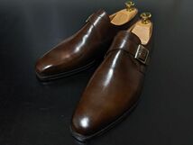 美品 使用回数少 クロケット&ジョーンズ 6E CROCKETT&JONES シングルモンク「MONKTON」ドレスシューズ 濃茶 8503_画像4