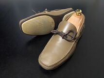 極美品 使用回数少 フェラガモ 6EE Ferragamo リボンドライビングデッキシューズ カーキブラウン 8526_画像4