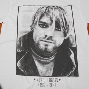 新品 【Nirvana】カートコバーン 追悼 Vintage Style プリントTシャツ 白 L // ニルヴァーナ Kurt Cobain ロックTシャツ バンドTシャツの画像2