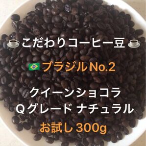 こだわりコーヒー豆　ブラジルNo.2 クイーンショコラ　300g 中深煎り　自家焙煎　Qグレード　イビラシ地区