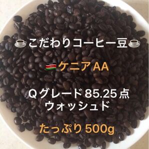 こだわりコーヒー豆　ケニアAA 500g 中深煎り　自家焙煎　Qグレード85.25点　ウォッシュド