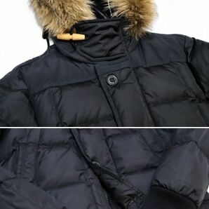 国内正規品 MONCLER RIBERA コヨーテファー フード付ダウンジャケット モンクレール リベラ DOWN JACKET ダウンパーカー N-2B 黒1 S-3の画像8