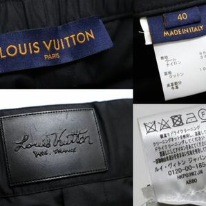 国内正規品 Louis Vuitton ウール×ナイロン フロントレザーパッチロゴ スラックスイージーパンツ HKP03WZ JNA580 ルイヴィトン 黒40 JK-27の画像10