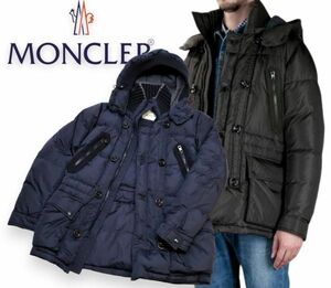 国内正規品 MONCLER MATHIAS 襟リブニット フード付 ダウンジャケット モンクレール マティアス DOWN JACKET FOODIE 紺 　ネイビー 0 S-2