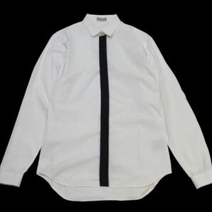 国内正規品 Dior HOMME BEE刺ロゴ バイカラー コットン長袖シャツ 863C530K1581 ディオールオム ナイロン切替 ドレスシャツ 39 JZ-21の画像2