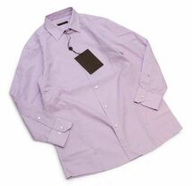 未使用 Louis Vuitton モノグラムミニ 総柄 コットン長袖シャツ ルイヴィトン 総柄ロゴ L/S SHIRT モノグラムフラワーパープル系 XS JZ-14_画像4