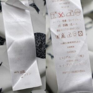 国内正規品 Louis Vuitton×クリストファーネメス LV モノグラムフラワー ロープ ロゴ 長袖シャツ ルイヴィトン 総柄 縄 ホワイト L JK-31の画像10