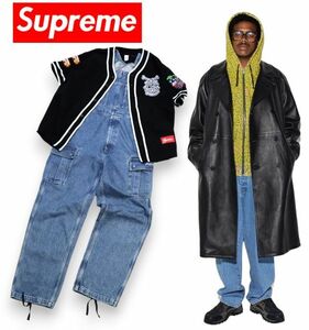 正規品 半タグ付き未使用 SUPREME 22AW Cargo Denim Overalls シュプリーム デニムカーゴ オーバーオール オールインワン M JZ-6