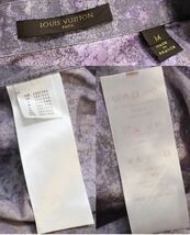 国内正規品 Louis Vuitton MENS ムラ染め風 小花 総柄コットン長袖シャツ ルイヴィトン タイダイ風 L/S SHIRT パープル系 フランス製M JK-6_画像10