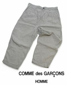 21SS COMME des GARCONS HOMME リネン 2タック ワイドパンツ コムデギャルソンオム 麻 スラックスパンツ サルエル ライトグレー M JK-24