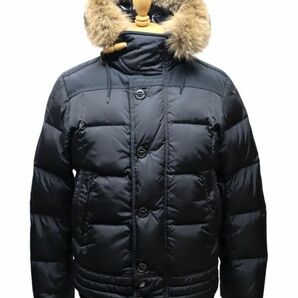 国内正規品 MONCLER RIBERA コヨーテファー フード付ダウンジャケット モンクレール リベラ DOWN JACKET ダウンパーカー N-2B 黒1 S-3の画像6