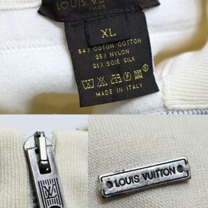 正規品 Louis Vuitton シルク混 ハーフジップ レイヤードクルーネックスウェット ルイヴィトン プレートロゴSWEAT SHIRTアイボリーXL JZ-25の画像10