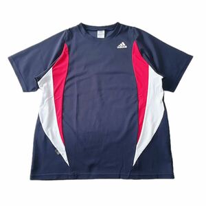 adidas/アディダス 半袖Tシャツ スポーツウエア トップス ジム ランニング 日本製 紺色 メンズo