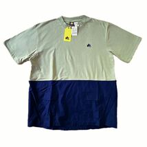 【未使用】LOGOS Park/ロゴス 異素材ショートスリーブシャツ Tシャツ 大きいサイズ カーキ 紺 メンズ3L レディース 男女兼用 アウトドア_画像1