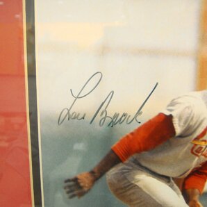 4316 MLB公式 セントルイス・カージナルス STL ルー・ブロック 直筆サイン入り フォト/写真 額 クーパーズタウンコレクション グッズ 野球の画像4