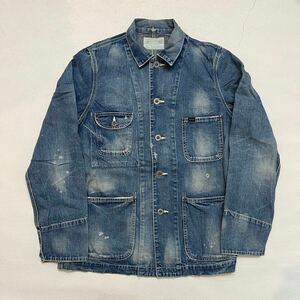 h432 chimala 加工 インディゴ デニム カバーオール ジャケットM indigo チマラ denim jacket